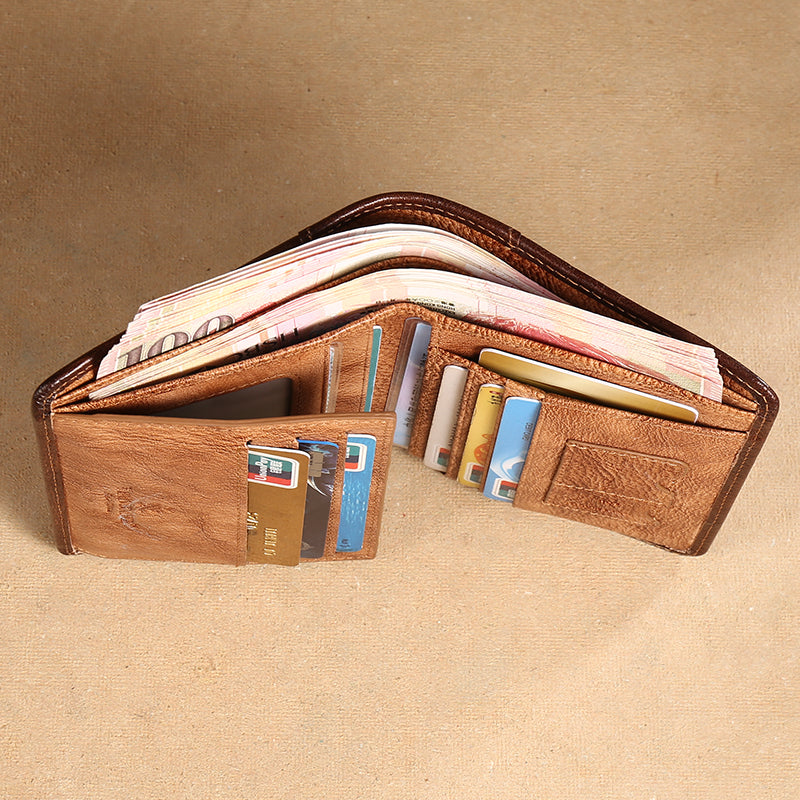 MANBANG 00877 Genuine Leather Tri-fold Wallet Classic Style RFID Blocking Card Pouch Billfold Coin Cash Money Purse MANBANG 00877 Genuine Leather Tri-fold Wallet Classic Style RFID Blocking Card Pouch Billfold Coin Cash Money Purse